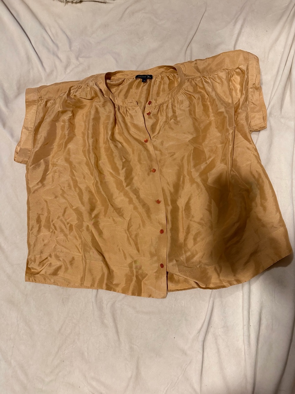 soeur Silk Cap-Sleeve Blouse - Picture 2 of 9